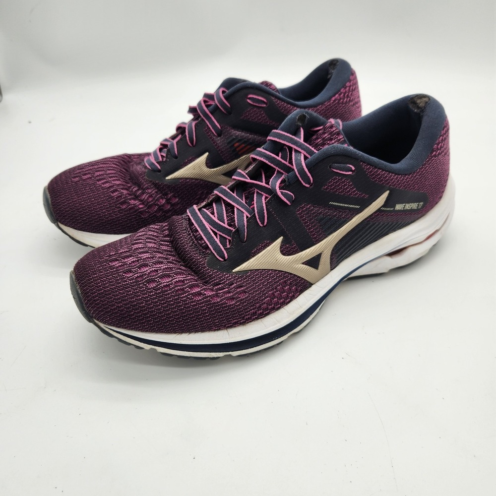 Mizuno Womens Wave Inspire 17 411310 5353 Purple Running Shoes Sneakers Sz 9.5 M